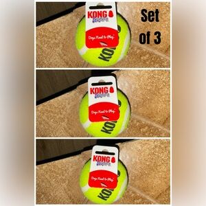 KONG - Squeakair - Dog Toy Squeak Tennis Balls, Gentle on Teeth -Large. Lot of 3